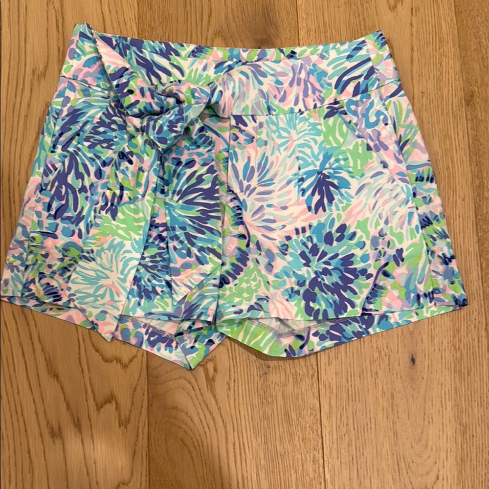 Lilly Pulitzer Tropical High Waist Blue and Green Shorts